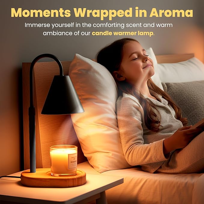 Candle Warmer Lamp with Timer & Dimmable Light – Adjustable Height Candle Melter for Jar Candles – Cozy Home Décor, Christmas, Birthday & Housewarming Gift Ideas for Women, Mom, Sisters, and Friends