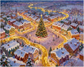 EnLvYY Christmas Town Paint by Numbers Adult 16x20 Inch, DIY Acrylic Painting Kit for Beginners, Holiday Village Winter Night Scene Wall Art Home Decoration, Gift for Family and Friends, Unframed