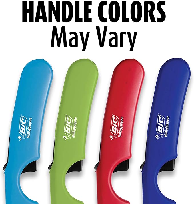 BIC Multi-Purpose Classic Edition Lighter & Flex Wand Lighter, 2-Pack (Colors May Vary)