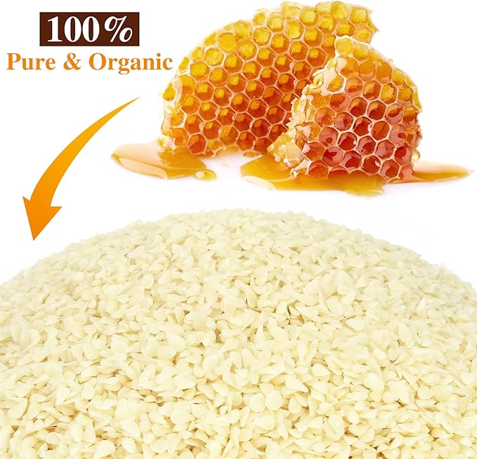 10Lb Organic White Beeswax Pellets - Beeswax for Candle Making Triple Filtered Candle Wax for DIY Cream, Lip Balms, Lotions, and Soap Making Supplies, Cosmetic Grade Easy Melt Pure and Natural BeesWax