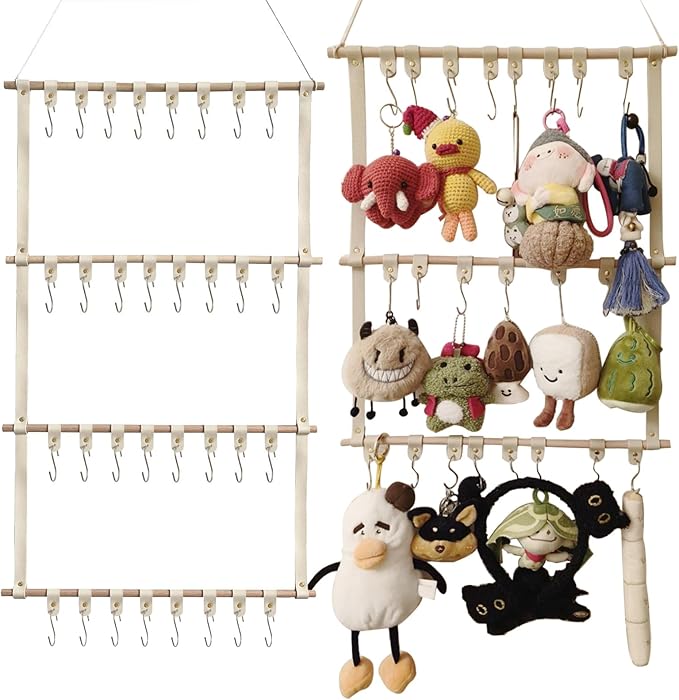 Hanging Display Storage Shelves Detachable Doll Organizers for Storage Plush Doll Collectors Gifts, Hanging Over the Door Organizer for Bedroom Home 2Pcs
