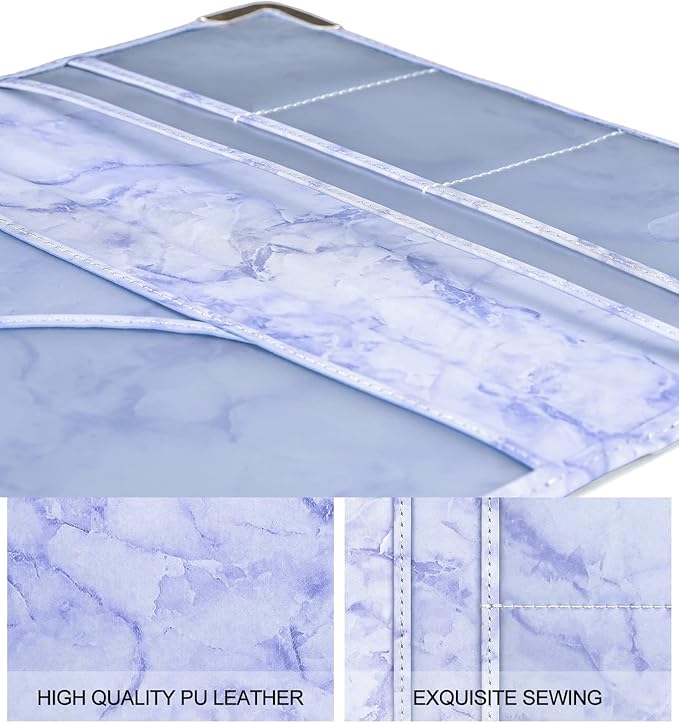 HERRIAT Car Registration and Insurance Card Holder,Marble Leather Vehicle Glove Box Automobile Documents Paperwork Wallet Case Organizer for ID, Key Contact Information Cards,Men&Women