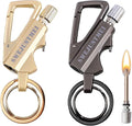 2Pcs Permanent Match Infinity Lighter with Multitool Keychain Bottle Opener
