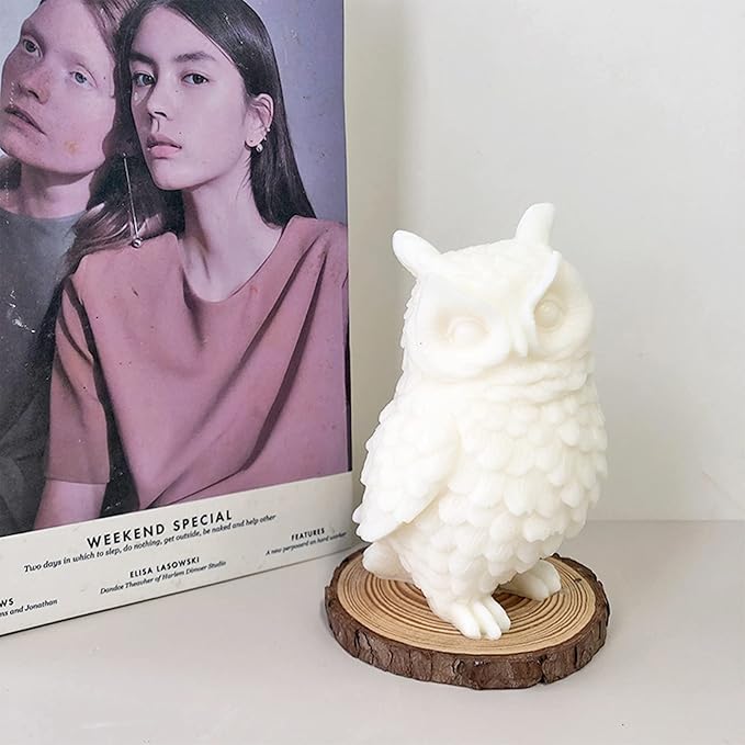ZAKVOOR Large Owl Candle Silicone Molds Animal Resin Casting Mould for DIY Candle Making Polymer Clay Craft Plaster Home Decoration