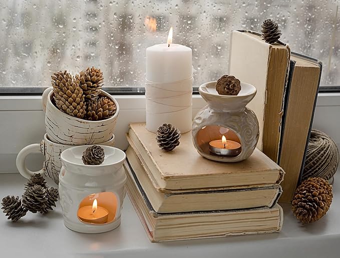 50 Unscented Tea Lights Candles White, Smokeless, Dripless & Long Lasting Paraffin Small Votive Mini Tealight Candle for Home, Pool, Shabbat, Weddings & Emergencies (50-Pack)
