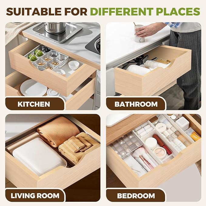 Pull Out Drawers for Cabinet 17.5" W x 23" D x 4.5" H Wood Slide Out Organizer and Storage Kitchen Cabinet Drawers Slide Out Shelves Pull Out Shelves in Kitchen Pantry Bathroom with Soft Close
