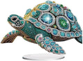 antor DIY Diamond Painting Desktop Ornament Turtle, Special Shape Diamond Art Kit Ornaments, Crystal Sea Turtle Tabletop Decoration for Adults Beginners, Home Office Decor Crafts Gift