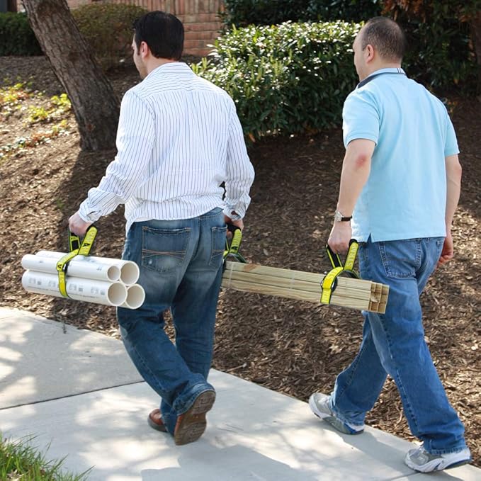 4’ Carry Strap with Handle | Heavy Duty | Adjustable Belt | Easy, Safe, Secure, Lifting, Moving, Carrying Heavy Boxes, Groceries | Best Luggage Strap (Strap-A-handle 4ft. Length, 75lb. Capacity)