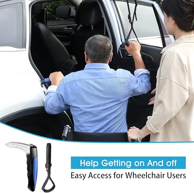 3-in-1 Mobility Independence Kit: Car Door Handle for Elderly, Car Handle Assist Support, Portable Liberty Lift Assist, Auto Grab Bar Cane Support Aid Help Seniors and Handicap Get Out of Vehicle