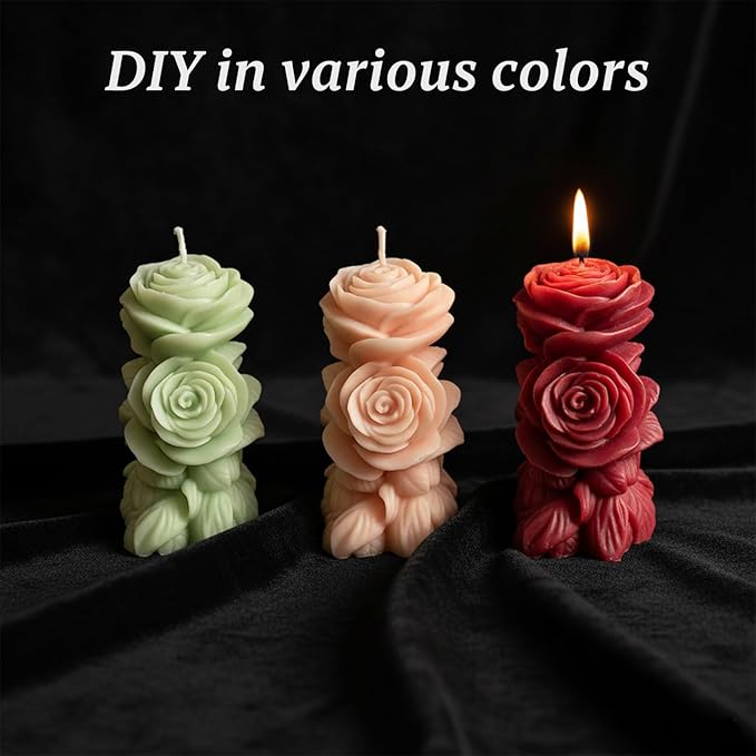Candle Molds,Rose Pillar Candle Mold for Making Home Decor Wedding Decor Crafts Gifts,Candle Molds for Candle Making,Aromatherapy Candle Making Supplies