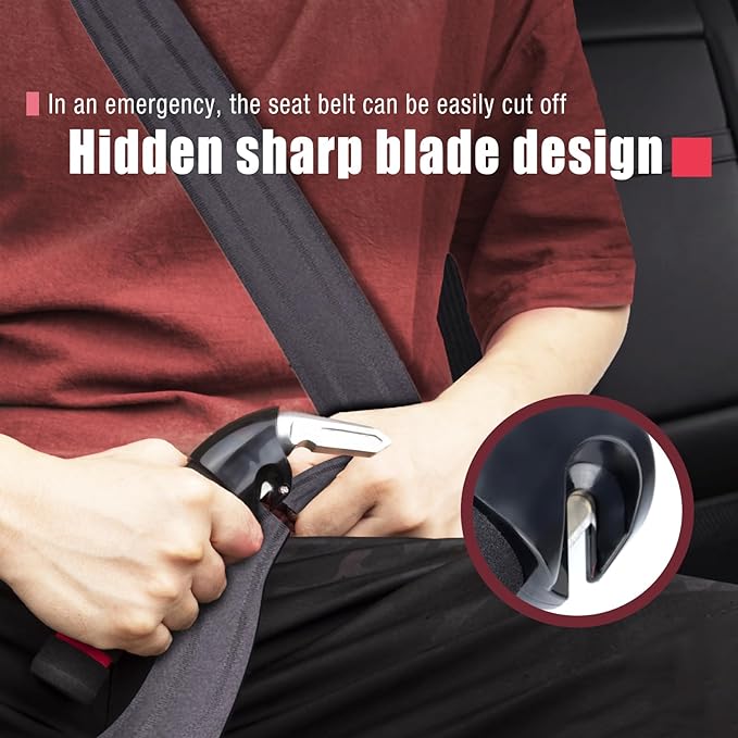 KOUNATSURI Car Door Handle for Elderly Car Assist Support Handle Multifunction Car Door Latch Bar for Seniors and Handicapped(Red)