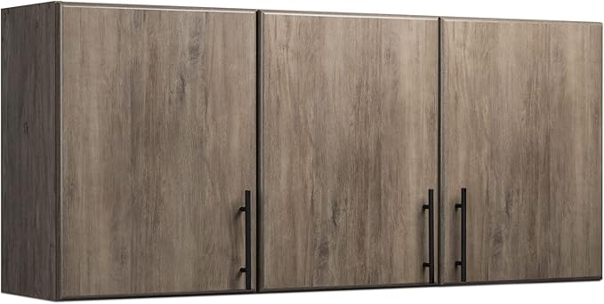 Prepac Elite 54" Wall Cabinet, Drifted Gray Storage Cabinet with 2 Adjustable Shelves, Storage for Pantry, Kitchen, Bathroom 12" D x 54" W x 24" H