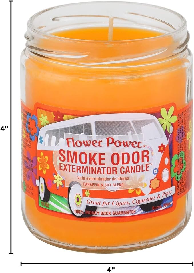 Smoke Odor Exterminator 13 oz Jar Candles Flower Power, Pack of 2
