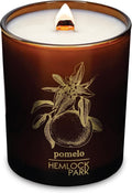 Hemlock Park Amber & Gold Wood Wick Candle Handcrafted with Natural Coconut Wax (Standard 7.2 oz, Pomelo Citrus)