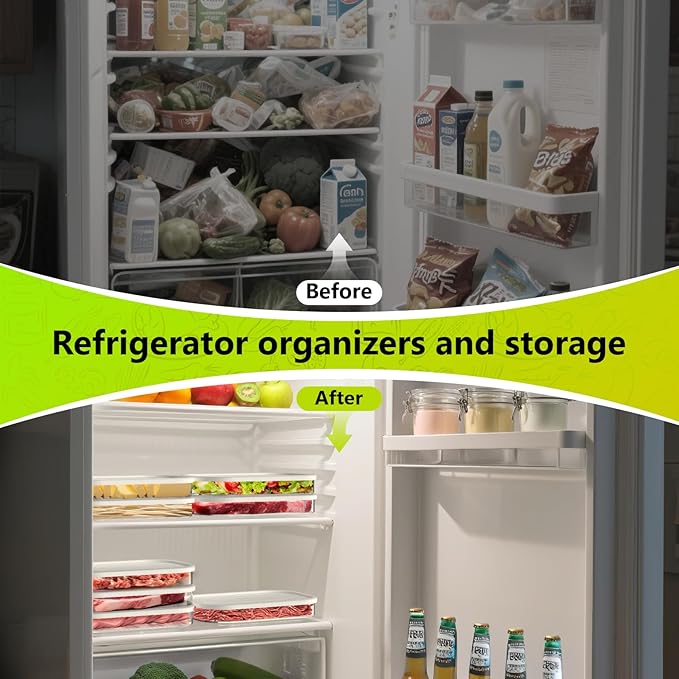 Refrigerator organizers and storage,deli Meat Container for Fridge,Stackable Food Storage Boxes with Lid for Cold Cuts,Bacon Lunch Meat Container for Refrigerator,3PCS,BPA Free