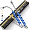2 Pack Electric Candle Lighters, USB Rechargeable Lighter with Windproof Flameless & Extended Handle, Suitable for Candles, BBQ, Camping, Gas Stove, Festivals Gift (Blue, 2 Packs-A)