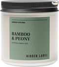 Bamboo & Peony Scented Candle,|12oz Natural Soy Candle, 70-Hour Clean Burning, Japandi Home Décor, Mindful Aromatherapy for Focus & Relaxation, Elegant Gift for Housewarming