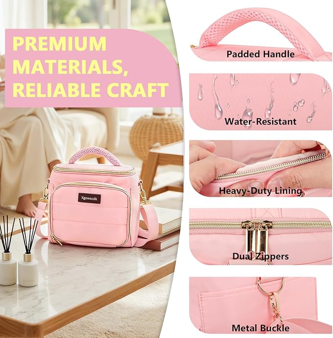 Scented Candles Carrying Case, Aromatherapy Organizer Bag with Adjustable Dividers,Holds 4 Bottles, Candle Travel Storage Bag, Birthday Valentine's Gift for Women Mom（Bag Only）