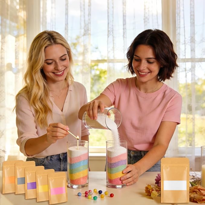 TRESSON 10 Color Sand Candle Wax with Wicks - Plant Pearled Candle Sand Set (1.76oz Each Color, 1.1lb/17.6oz Total DIY Refillable Candle Icewax for Handmade Candle Making