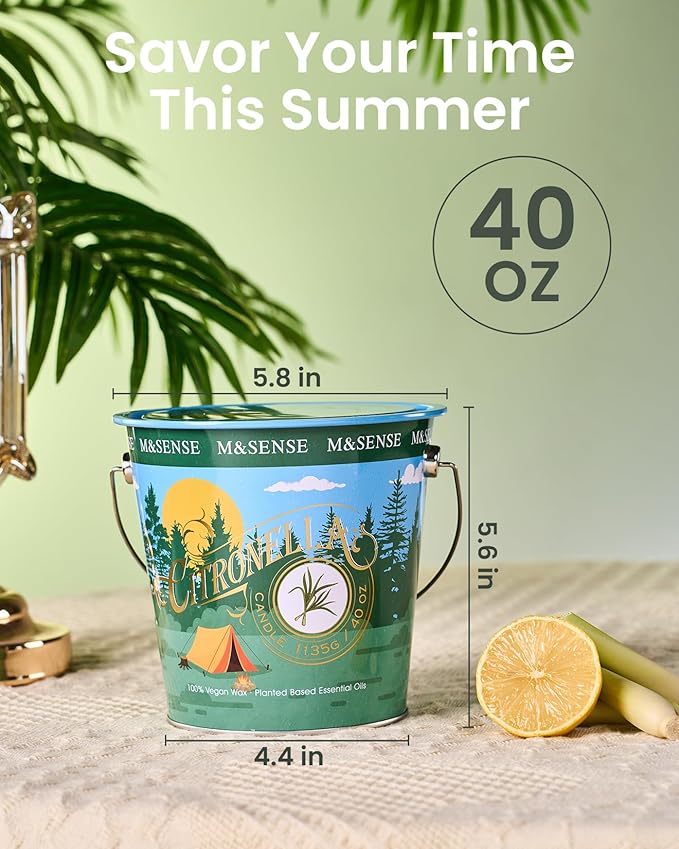 Citronella Peppermint Scented Candle 40 oz,Citronella Peppermint Candles Outdoor Indoor,Summer Candles for Outside,250 Hours Burn Time,Nature Soy Wax