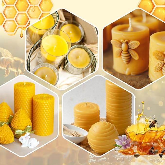 Ksedcon Beeswax for Candle Making Kit, 5lb Beeswax to Make Candles Include Bees Wax with Digital Wax Melter, Candle Wicks, Stickers, Candle Making Kit for Adults