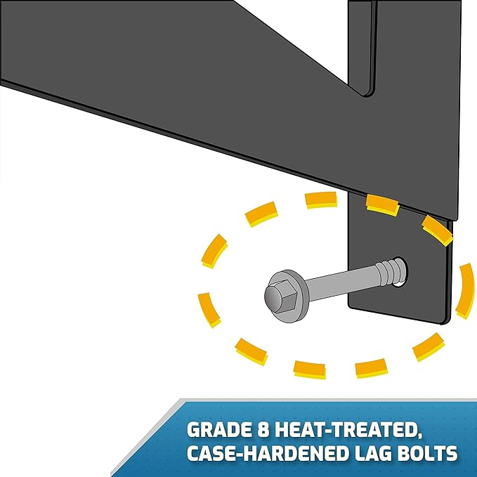 MonsterRax Garage Wall Shelf Two-Pack White or Hammertone Three Size Options Includes Bike Hooks 500lb Weight Capacity (Hammertone, 18"x48")