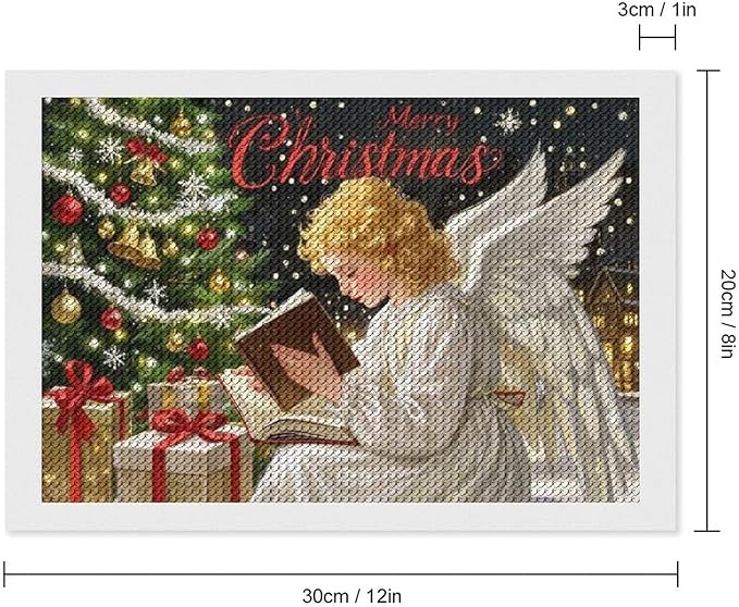 AIVKIEJK Diamond Painting Kits for Adults - Merry Christmas Angel Welcome Painting DIY 5D Full Drill Diamond Dots Paintings with Diamonds Gem Art and Crafts Home Decor 8"x12"