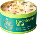 AOOVOO Eucalyptus Mint Candle for Relaxation - 3 Wick 12oz Large Scented Candle with Green Aventurine & Eucalyptus Leaves Inside, Soy Candles Non Toxic for Meditation, Stress Relief, Energy Cleansing