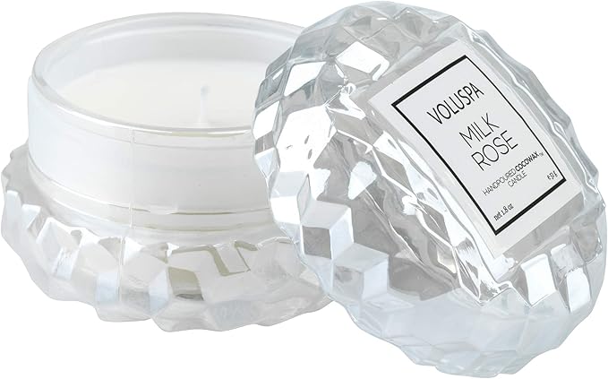 Voluspa Milk Rose, Macaron Candle, 1.8 Ounce, 15 Hour Burn Time, Coconut Wax for Clean Burning, Handcrafted in The USA