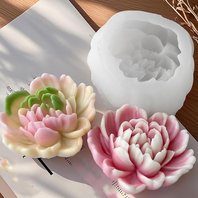 Petal Flower Cylinder Candle & Resin Mold - Resin Casting Silicone Molds for Home Decor & Candle Making Wave Spiral Mold