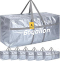 6 Pcs 66 Gallon Extra Large Moving Bags Heavy Duty Storage Bag with Strong Zipper Handle Foldable XXL Jumbo Storage Tote Packing Moving Box for College Dorm Travel Cloth Duffle (Silver)