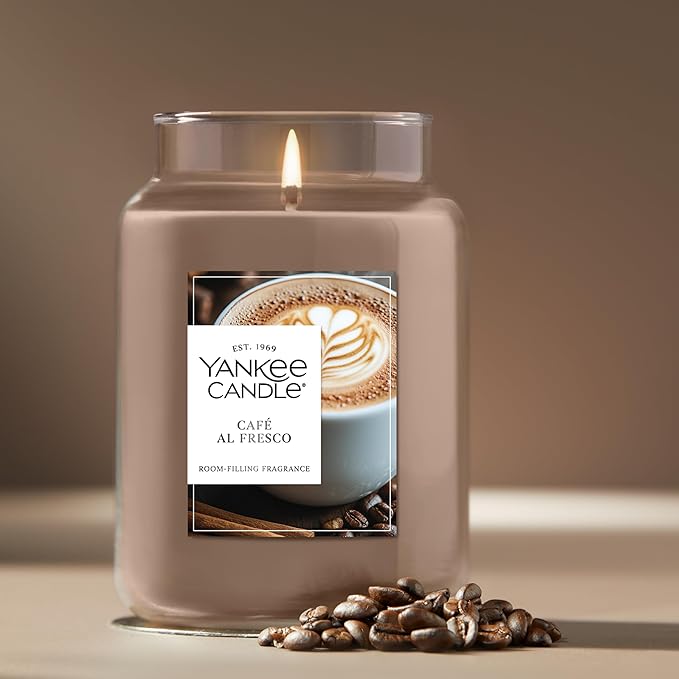 Yankee Candle Café Al Fresco Scented Candle, 22oz Large Jar with up to 150 Hour Burn Time, Giftable