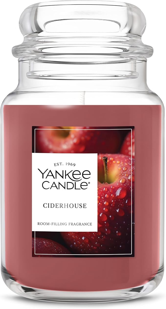 Yankee Candle Ciderhouse, Scented Candle, 22oz Large Jar with up to 150 Hour Burn Time, Giftable