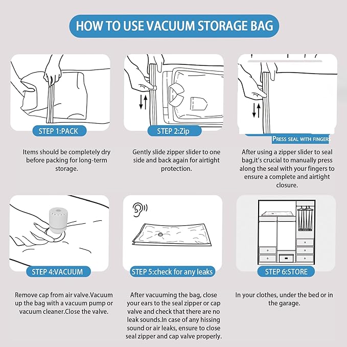 Reusable Vacuum Storage Bags with Electric Pump, Space Saver Bags for Travel Luggage, Clothing, Blankets, Bedding, Moving & Home Organization, 12 Combo