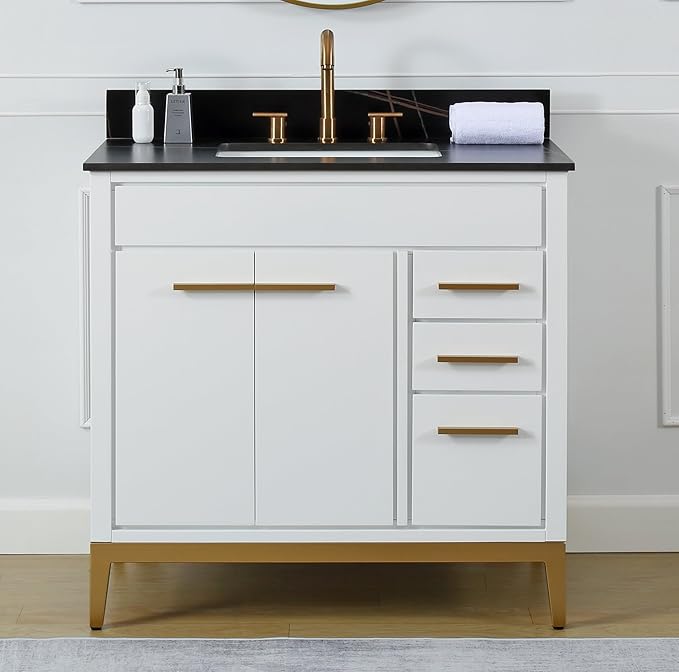 Tennant Brand 36 inch Modern Style Beatrice Bathroom Sink Vanity (White, 36 inch)