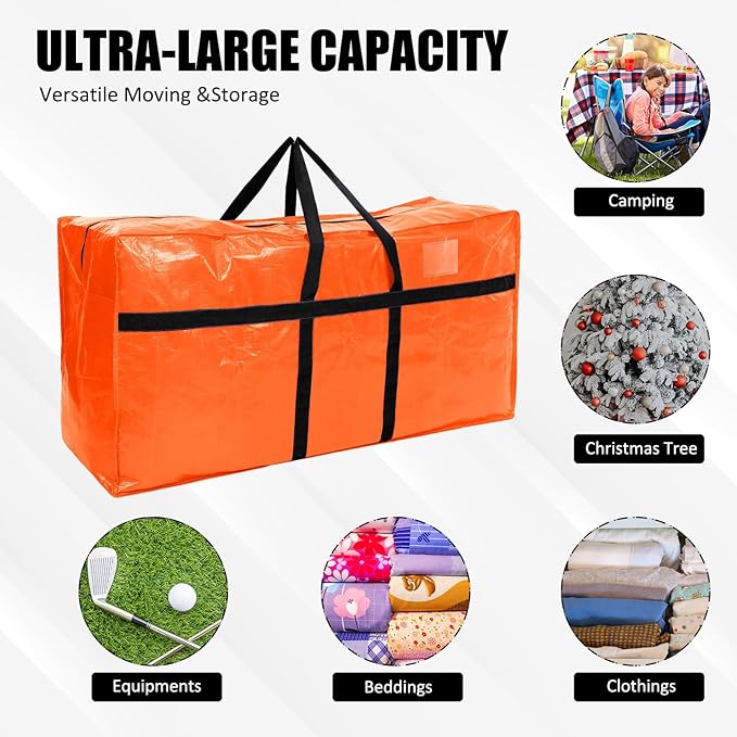 Windyun 4 Pack 98 Gallon Extra Large Moving Bags XXL Heavy Duty Storage Bag with Strong Zipper Handle Jumbo Big Tote Box Foldable for College Dorm Travel Clothes Duffle Blanket Pillow(Mixed Color)