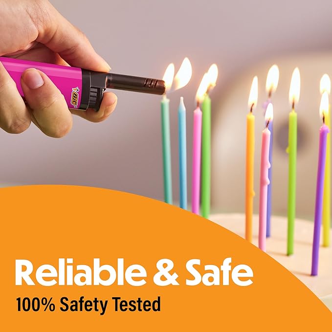 BIC EZ Reach Lighters, Long Metal Wand Candle Lighter, Home Décor Collection, 6-Pack (Designs May Vary)