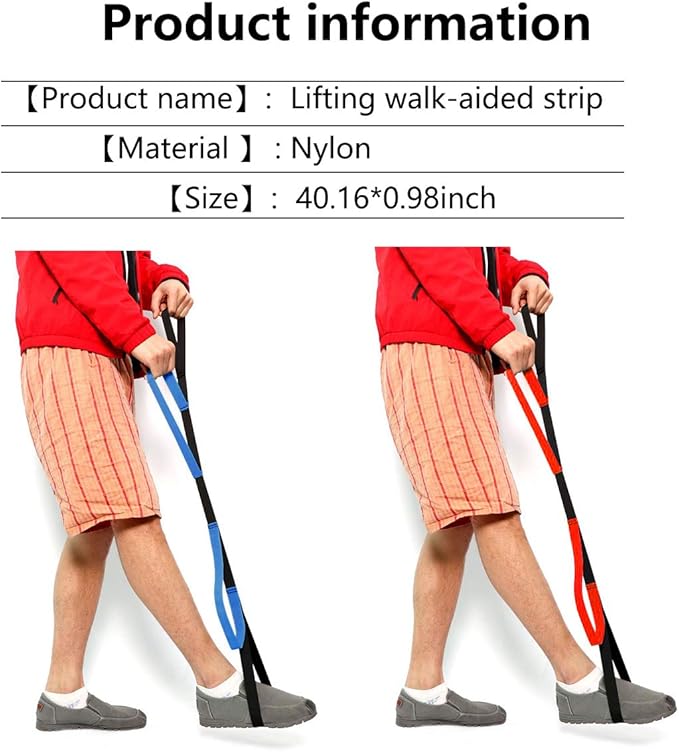 2 Pieces 40 Inch Long Leg Lifter |Durable & Foot Loop Hand Grip for Elderly, Ideal Mobility Tool for Wheelchair, Hip Knee Replacement Surgery
