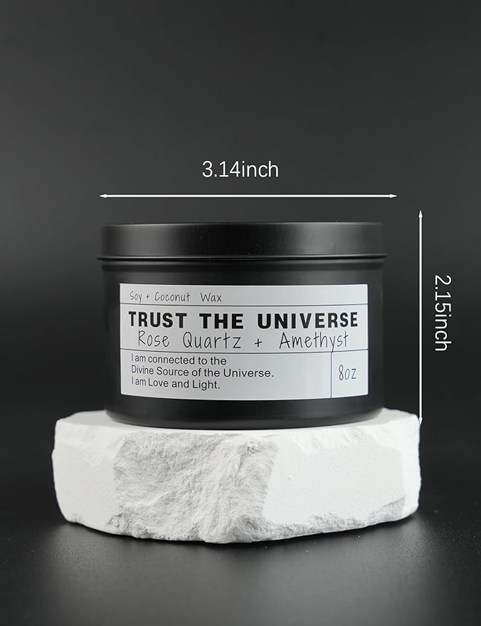 Healing Candles, Manifestation Magical Candles, Energy, Chakras, Law of Attraction, Gifts to Empower Women, Birthday Graduation Gifts, Emotional Support. (Trust The Universe)