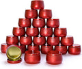 24 Pcs 8oz Candle Tins with Lids Bulk, Drak Red Metal Candle Jars for Making Candles, Shatterproof Empty Candle Containers & Vessels for DIY Travel & Small Business