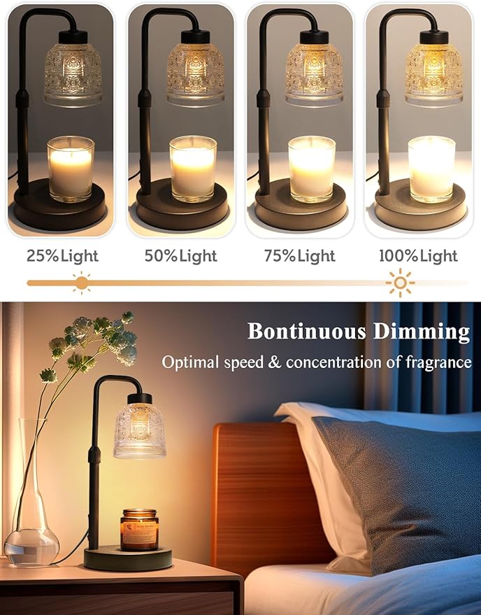 Candle Warmer Lamp with Timer Dimmable, Adjustable Lamp Candle Warmer, Birthday Gifts for Women Mom, Wax Warmer Lamp for Scented Jar, House Warming Gifts New Home Decor