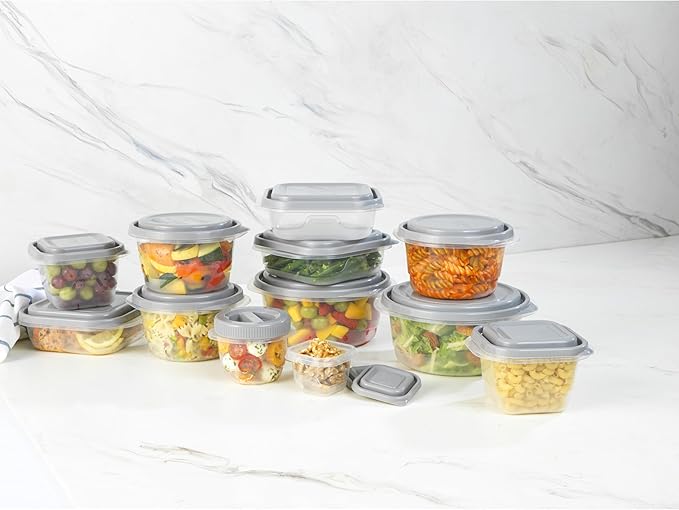 GoodCook EveryWare 40-Piece Food Storage Container Set, BPA-Free Plastic, Click and Fresh Lids, Assorted Sizes with Integrated Measurements, Durable and Secure Food Containers for Leftovers