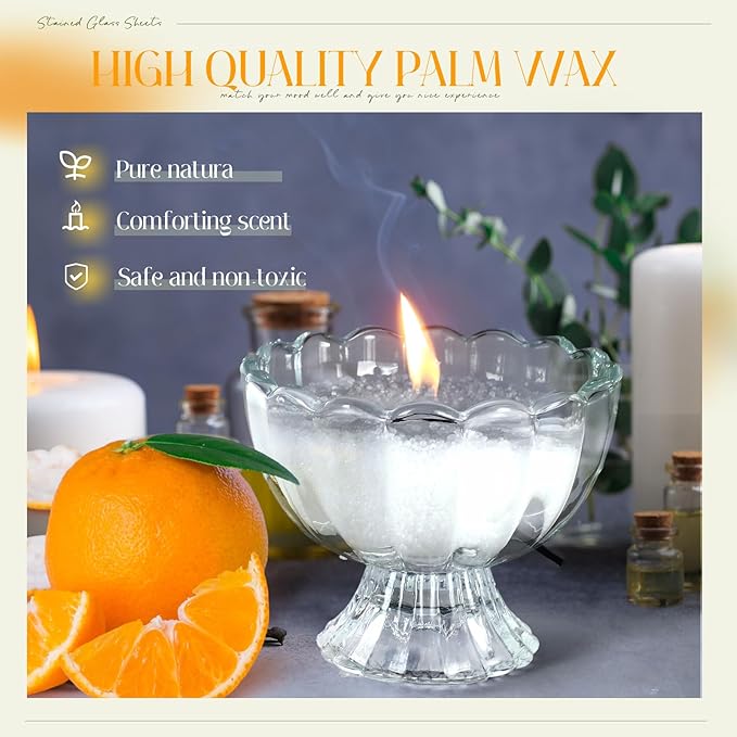 MTLEE Pearled Candle 2.2 lb Sand Wax Scented Sand Candle Kit Valentines Day Gift for Women with Wrap Box 50 Wicks White Beaded Wax Gift for Valentine's Day Wife Couples Mother Friend(Orange Scent)