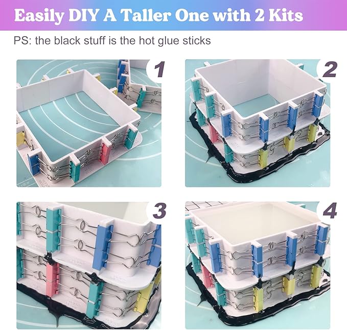 LET'S RESIN Adjustable Mold Housing for Silicone Molds Making (Not for Direct Resin Use), Silicone Mold for Resin Mold Making Silicone Rubber, Plastic Housing Frame for DIY Resin, Candle, Soap Molds