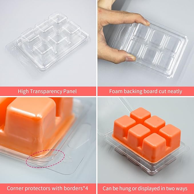 Thickened Wax Melt Molds Containers Clamshells Packaging for Wax Melts,Wax Tart Packaging for Enterprises or Households,Wax Seal Mold,Scentsy Wax Melts,Soy Wax,Wax Melt Warmer (30pcs)