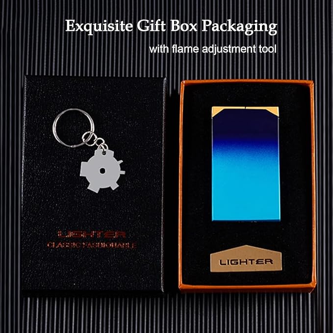 Lighter with Two Flames, Switchable Torch Lighter and Soft Flame Lighter,Creative Boyfriend Gift Personality(Black) Do not Carry butane-1pc