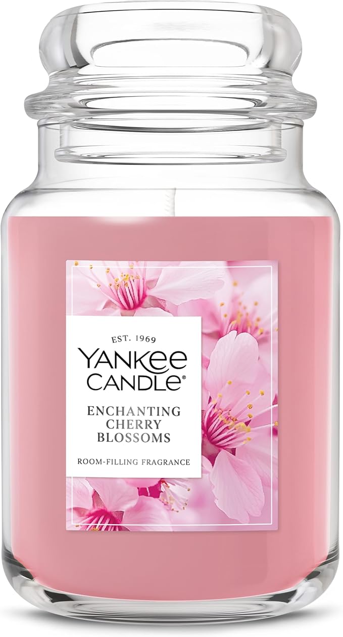 Yankee Candle Enchanted Cherry Blossoms Scented Candle, 22oz Large Jar with up to 150 Hour Burn Time, Giftable