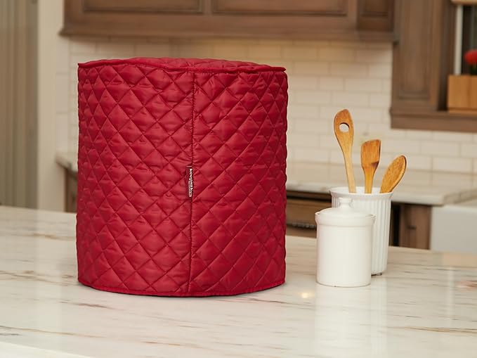 Covermates Keepsakes Slow Cooker Cover – Quilted Electric Appliance Protector for Kitchen Counter Storage – Dust & Stain Resistant – Washable Slip-On Design, Red