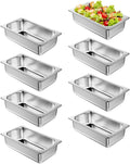 Steam Table Pan Hotel Pans: 1/3 Size 8 Pack 4 Inch Deep Stainless Steel Hotel Pan for Food - Commercial Catering Pan for Hotel Restaurant Buffet Party Supplies