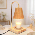 Candle Warmer Lamp with Timer Dimmable, Natural Weaving Boho Electric Wax Warmer Lamp, Birthday Gifts for Women Mom, House Warming Gifts New Home Decor(Candles not Included)